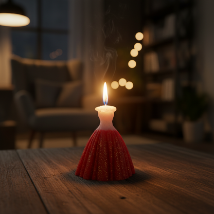 Red and Blue Cute Yellow Doll Design Decorative Candle | Pack of 1