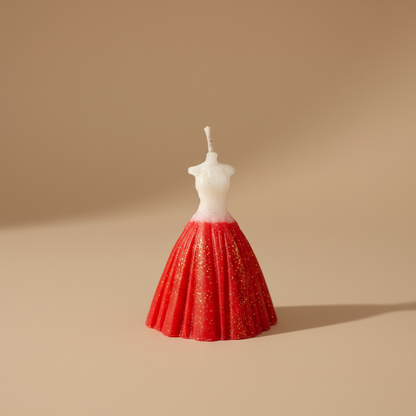 Red Cute Yellow Doll Design Decorative Candle | Pack of 1