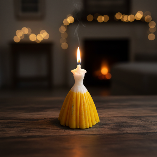Cute Yellow Doll Design Decorative Candle | Pack of 1