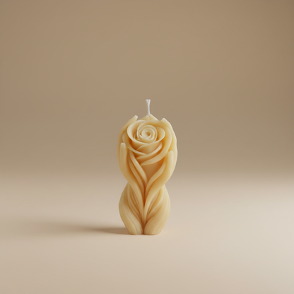 Rose in Hand Candle