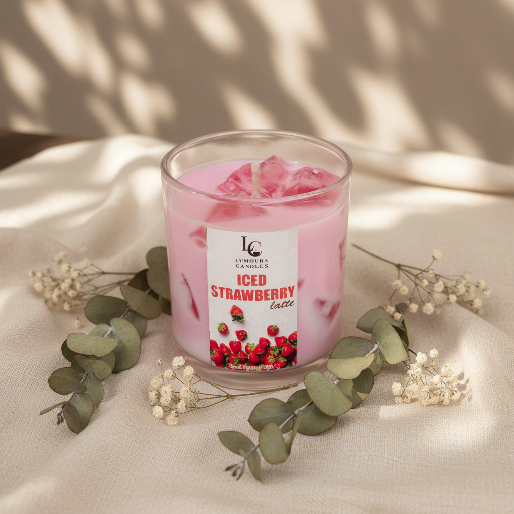 Strawberry Iced Latte Candle