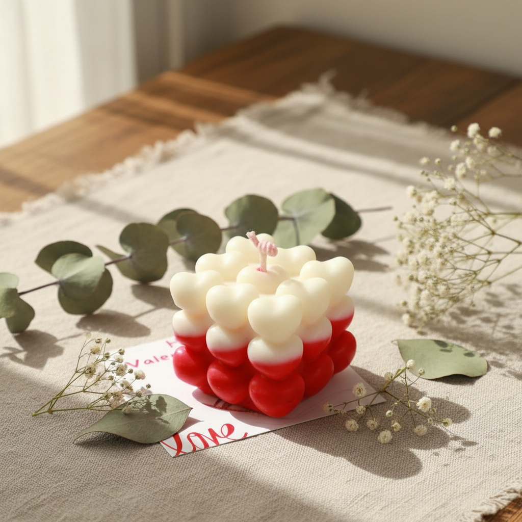 Heart Bubble Candle
