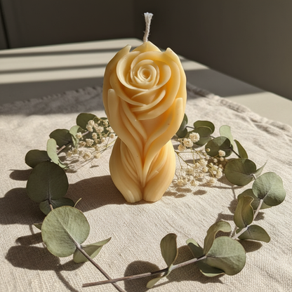 Rose in Hand Candle