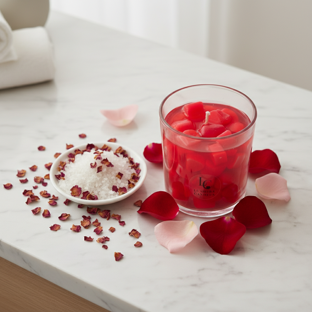 Heart shaped jar candle