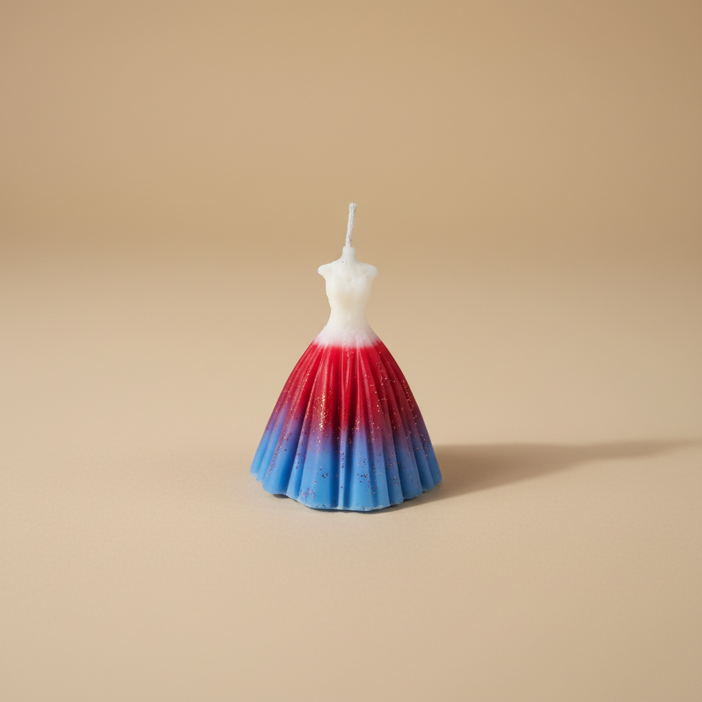 Red and Blue Cute Yellow Doll Design Decorative Candle | Pack of 1