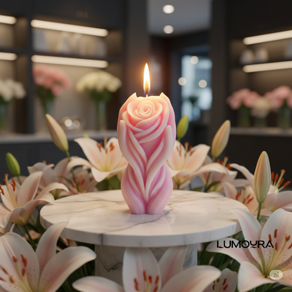 Rose in Hand Candle