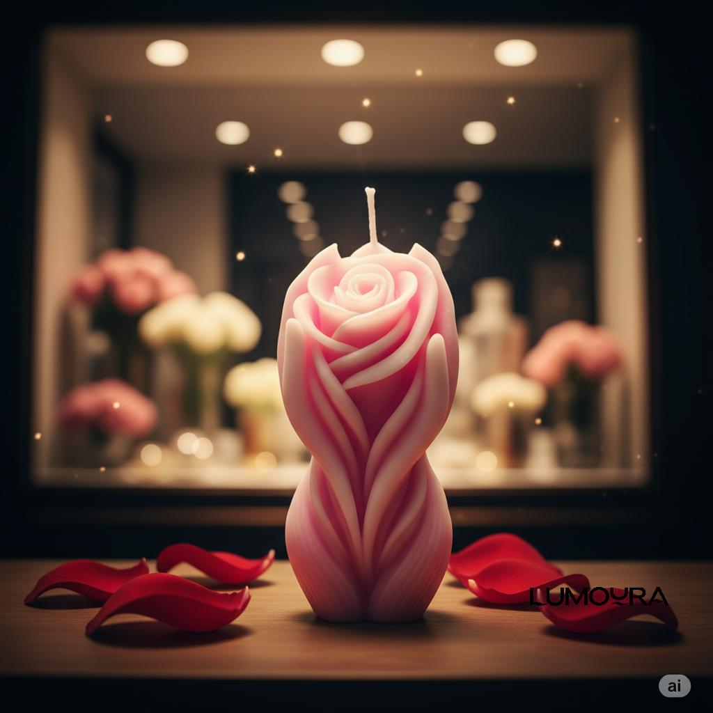Rose in Hand Candle