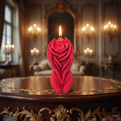 Rose in Hand Candle