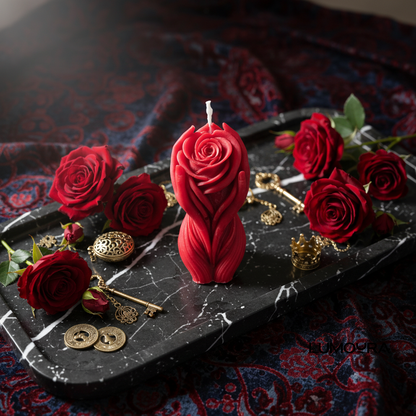 Rose in Hand Candle