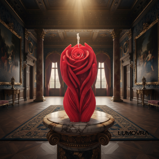Rose in Hand Candle