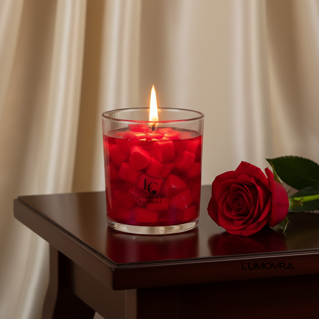 Heart shaped jar candle