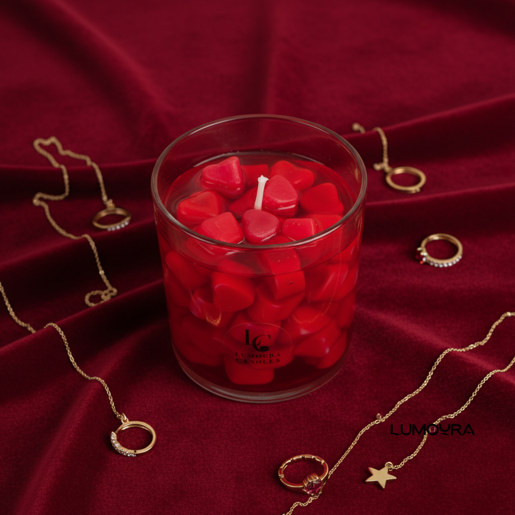 Heart shaped jar candle