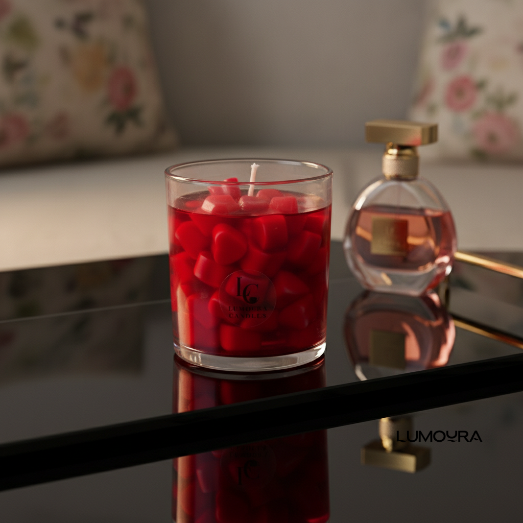 Heart shaped jar candle