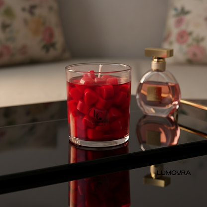 Heart shaped jar candle